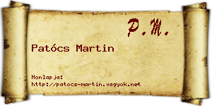 Patócs Martin névjegykártya
